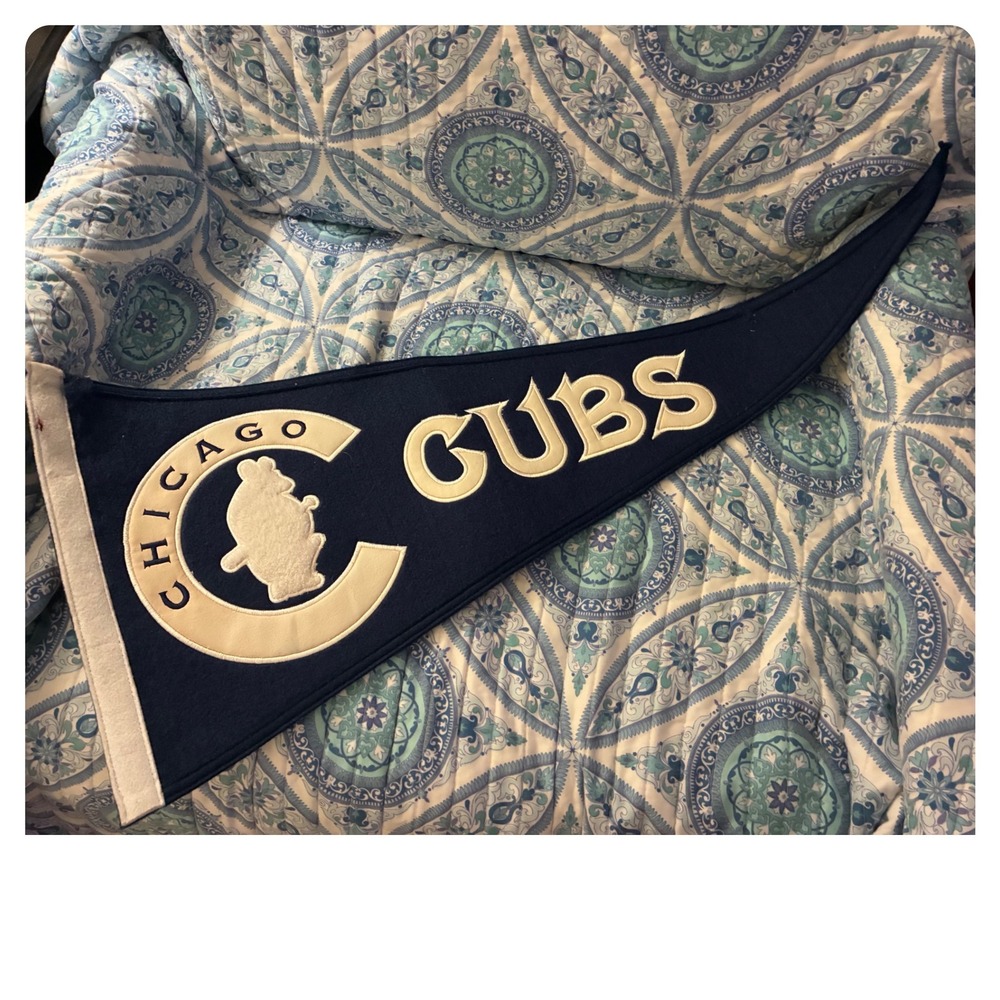 Chicago Cubs Cooperstown Collection Wool Pennant Winning Streak Sports Navy Blue